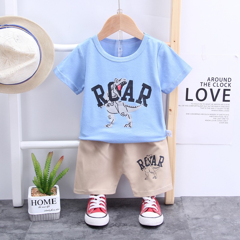 Đồ bộ bé trai khủng long Roar TrueKids hàng xuất