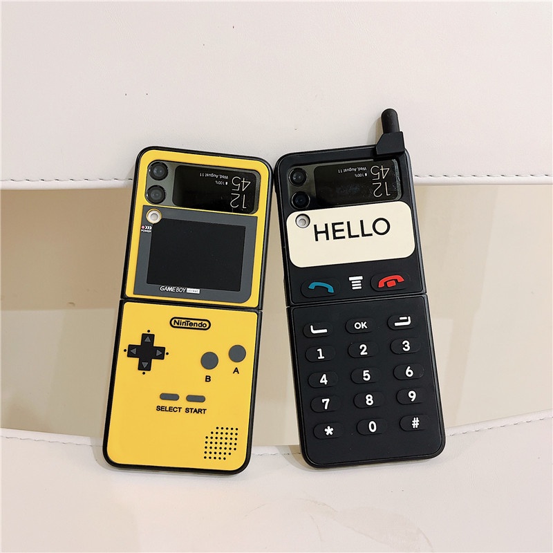 Ốp Điện Thoại Silicon Chống Sốc Hình Máy Chơi Game 3D Cho Samsung Galaxy Z Flip 3 4 5G 2 Trong 1 Samsung Z Flip3