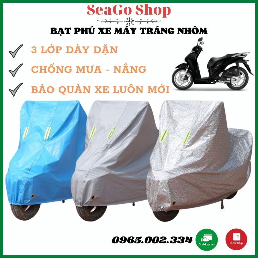 ✔️ Trùm Xe Máy, Bạt Che Xe, Bạt Phủ Xe Máy SH, Chùm Xe Ép Nhôm Phản Nhiệt Chống Mưa Nắng Vừa Tất Cả Các Loại Xe [BH 1-1]