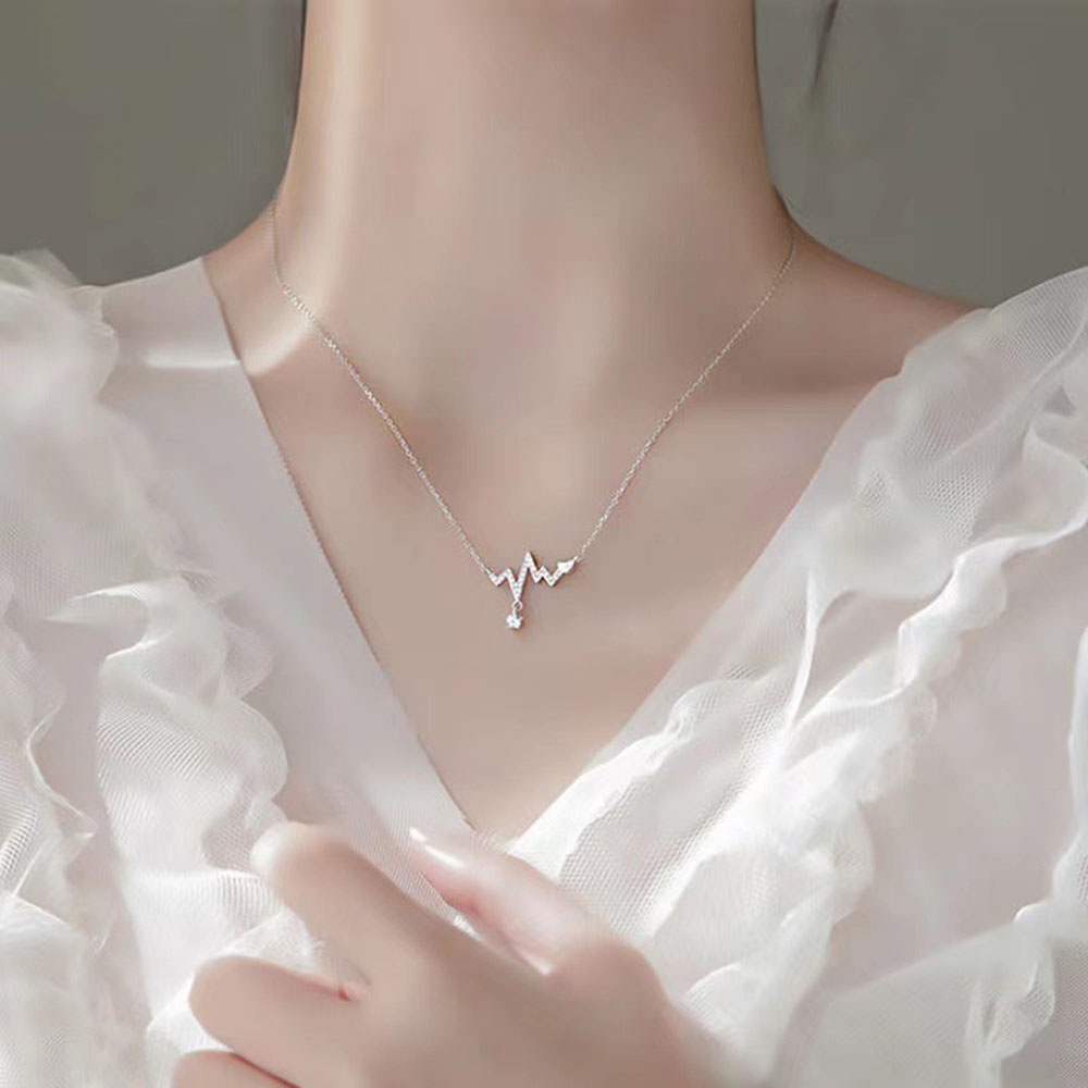 Vòng cổ Nữ Mặt Hình Nhịp Tim Phong Cách Hàn Quốc