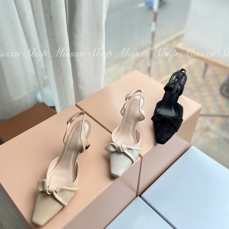 Giày nữ singback phối nơ 6 cm thời trang MYSS - CG212