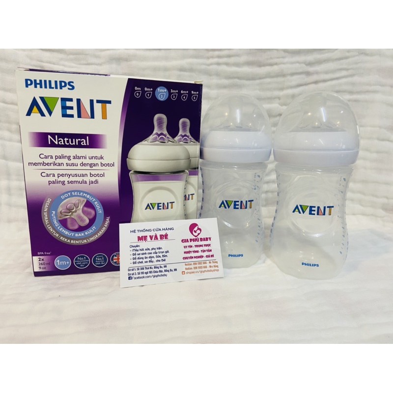 Sét 2 bình ti avent 125ml/260ml/330ml