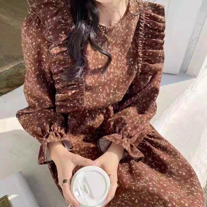 Váy Hoa Nhí Vintage Đuôi Cá 2 Lớp Siêu Xinh Siêu Dễ Mặc