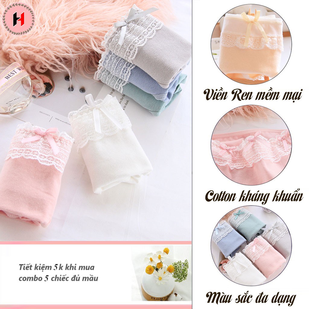 Quần Lót Nữ Cotton kháng khuẩn viền bèo đính nơ điệu đà QL32 | BigBuy360 - bigbuy360.vn
