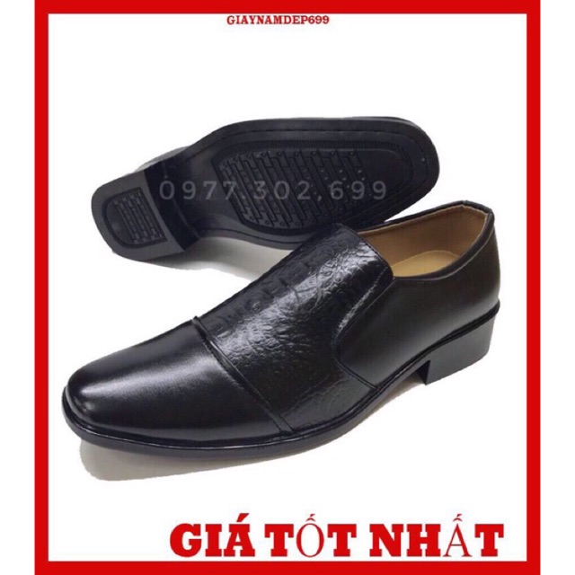 Giày nam công sở pha vân cá sấu
