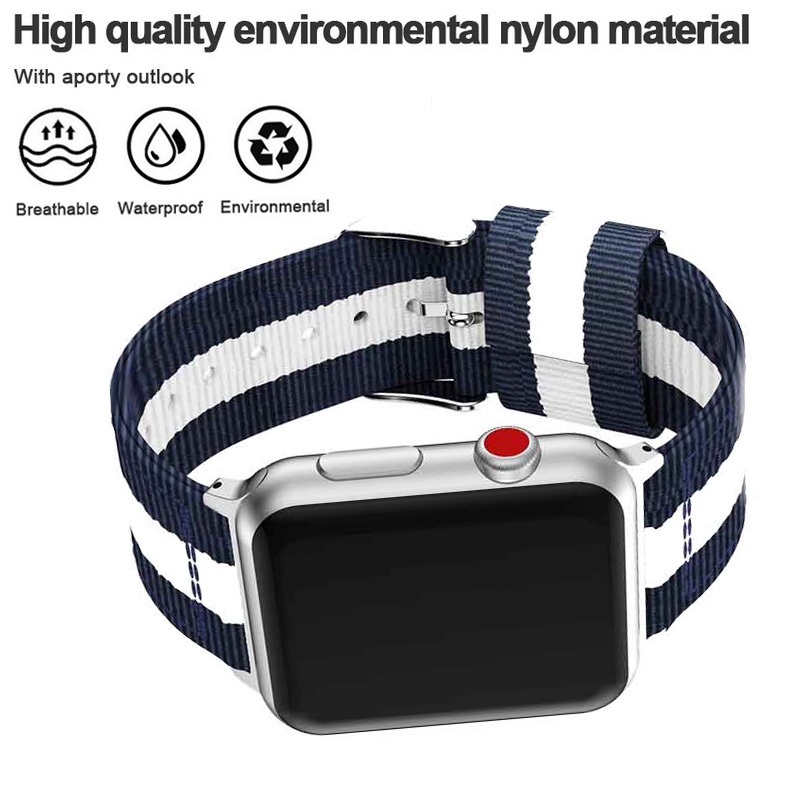 Duo Teng AppleWatch Stripe Band 38mm 42mm 40mm 44mm Nylon Woven Replacement Strap For iWatch Series Wristband Accessoriess