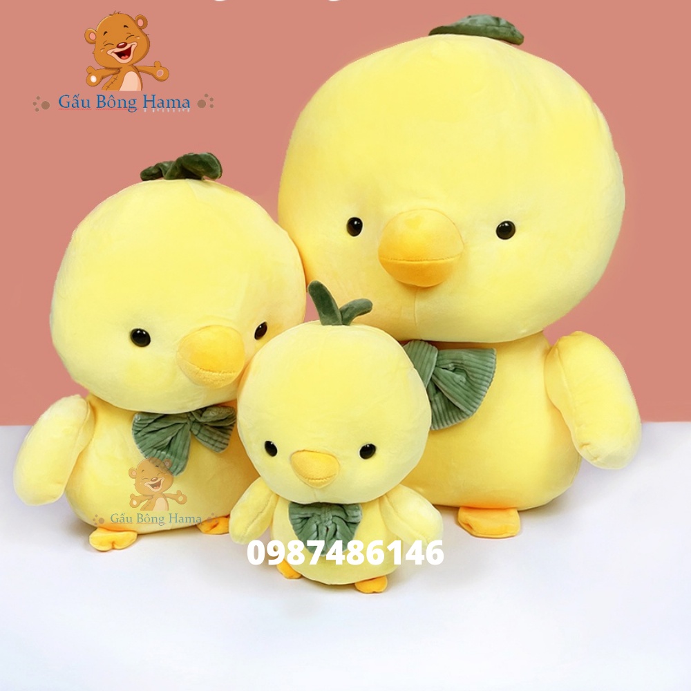 Gấu Bông Gà Nơ Bông Siêu Dễ Thương Mềm Mịn Gấu Bông Hama