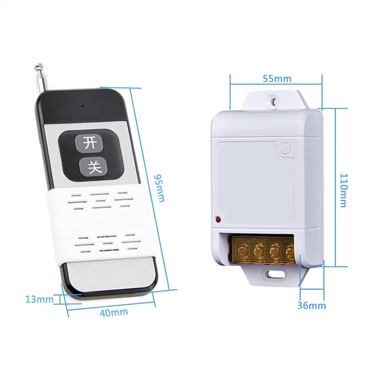Công tắc điều khiển từ xa 1000m 220V 1500W 30A - Điều khiển từ xa RF 433MHz - Cơ Điện Shop