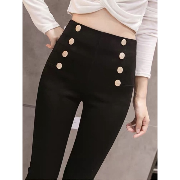 Quần Legging 6 Cúc Cạp Cao -mã legging 6 cúc