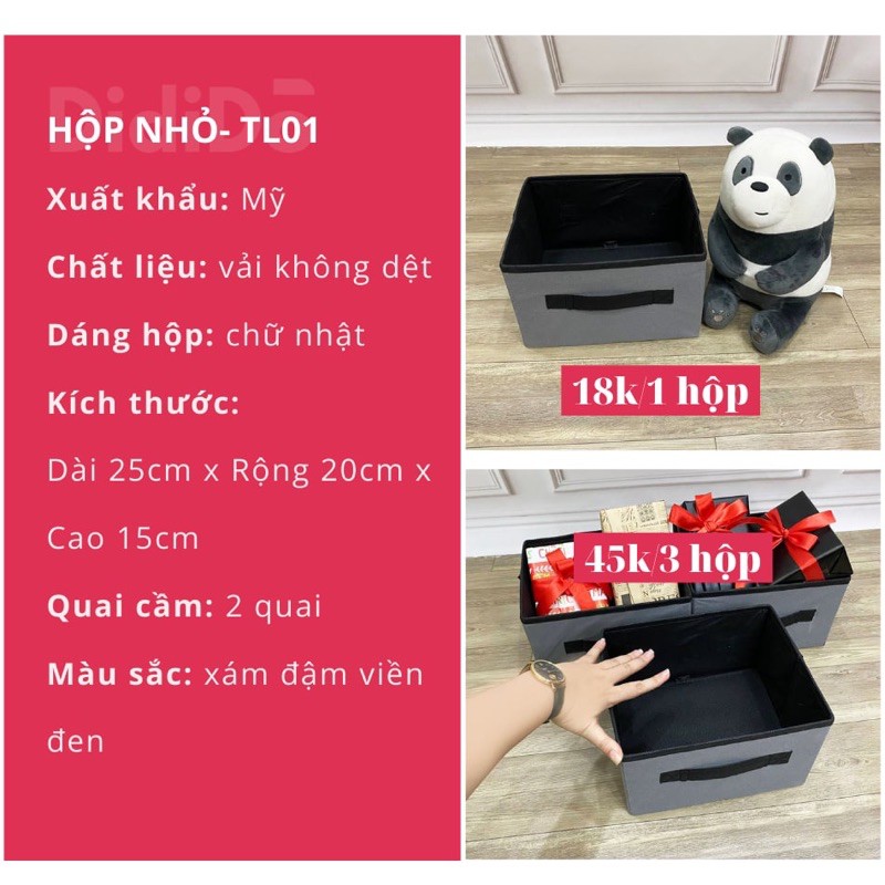  Lẻ 1 hộp đựng đồ vải không dệt size nhỏ