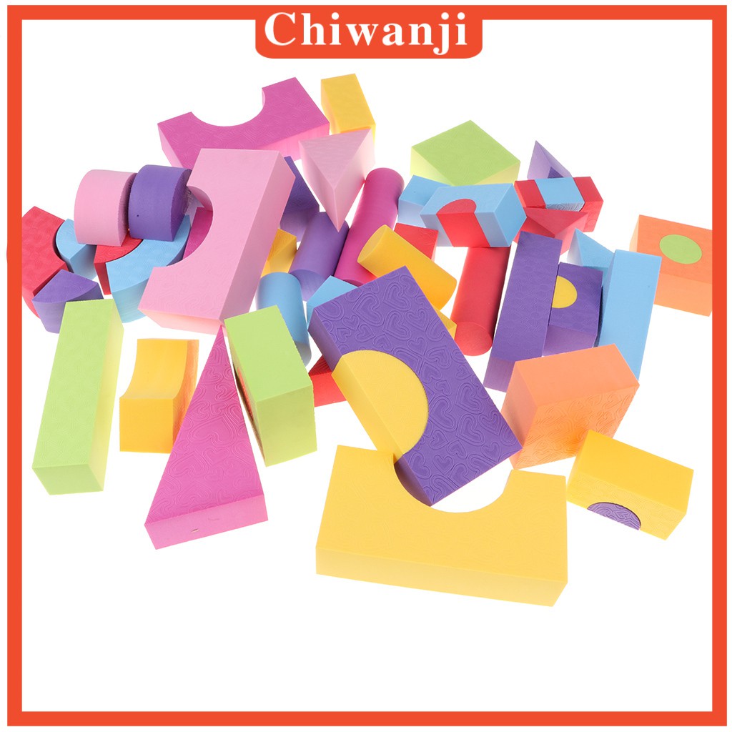 [CHIWANJI] 50pcs Kid Soft & Safe Foam Building Block Baby Educational Assembly Toy Gift