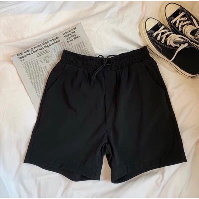 Quần Short BASIC THUN Nam Nữ Unisex - quần đùi ngắn form lửng ống suông vải thun mịn không nhăn cực mát | BigBuy360 - bigbuy360.vn