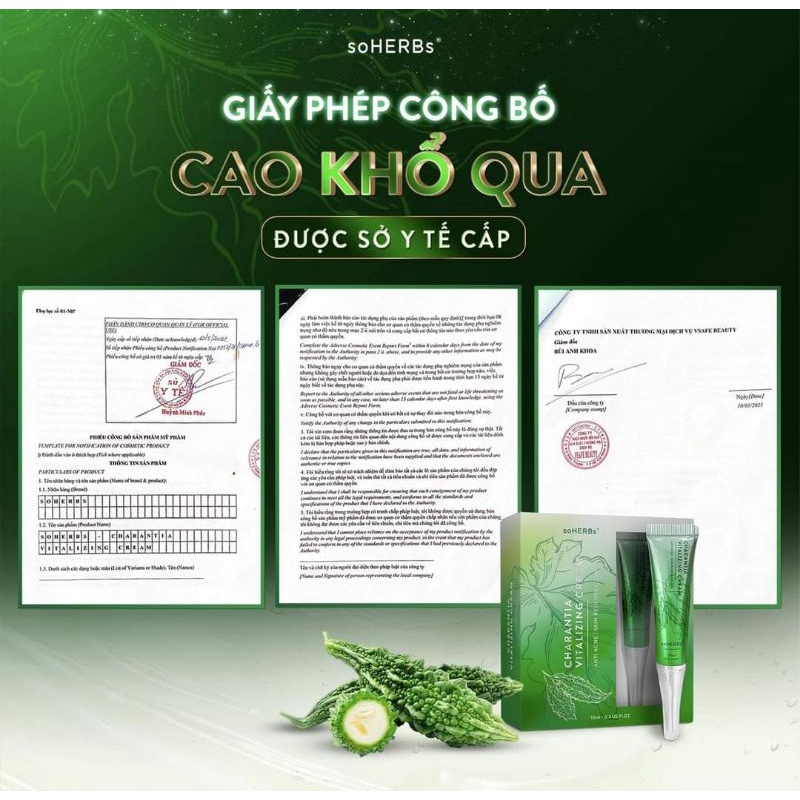 CAO KHỔ QUA SOHERBS GIẢI QUYẾT MỤN, KIỀM DẦU, DƯỠNG NHAN, TÁI TẠO DA KHỎE (10ml)