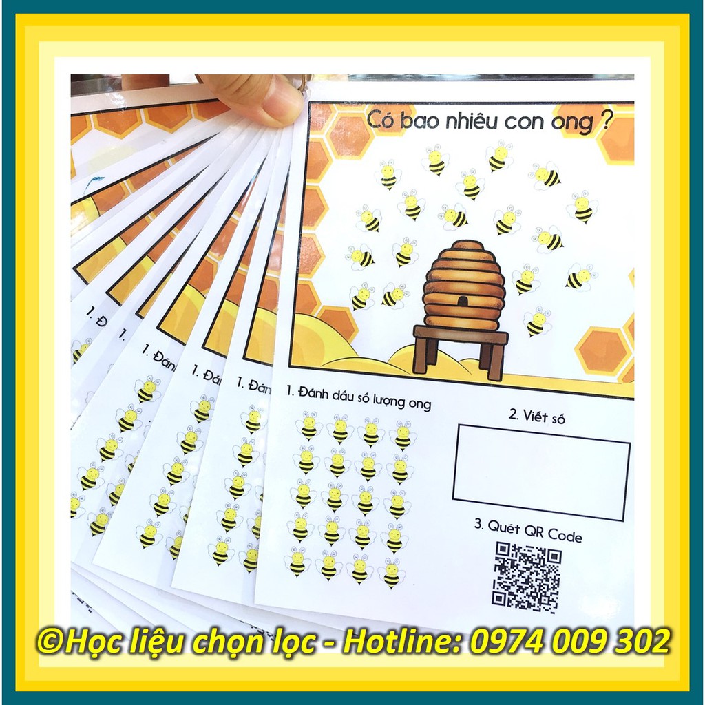 Thẻ Toán học QR Code cho bé, Học liệu thông minh cho bé, Thẻ Flashcard tương tác Toán học