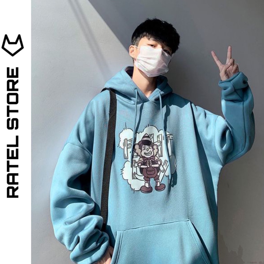 Áo Hoodie Local Brand Nỉ Bông Nam Nữ Chú Hề Unisex Form Rộng