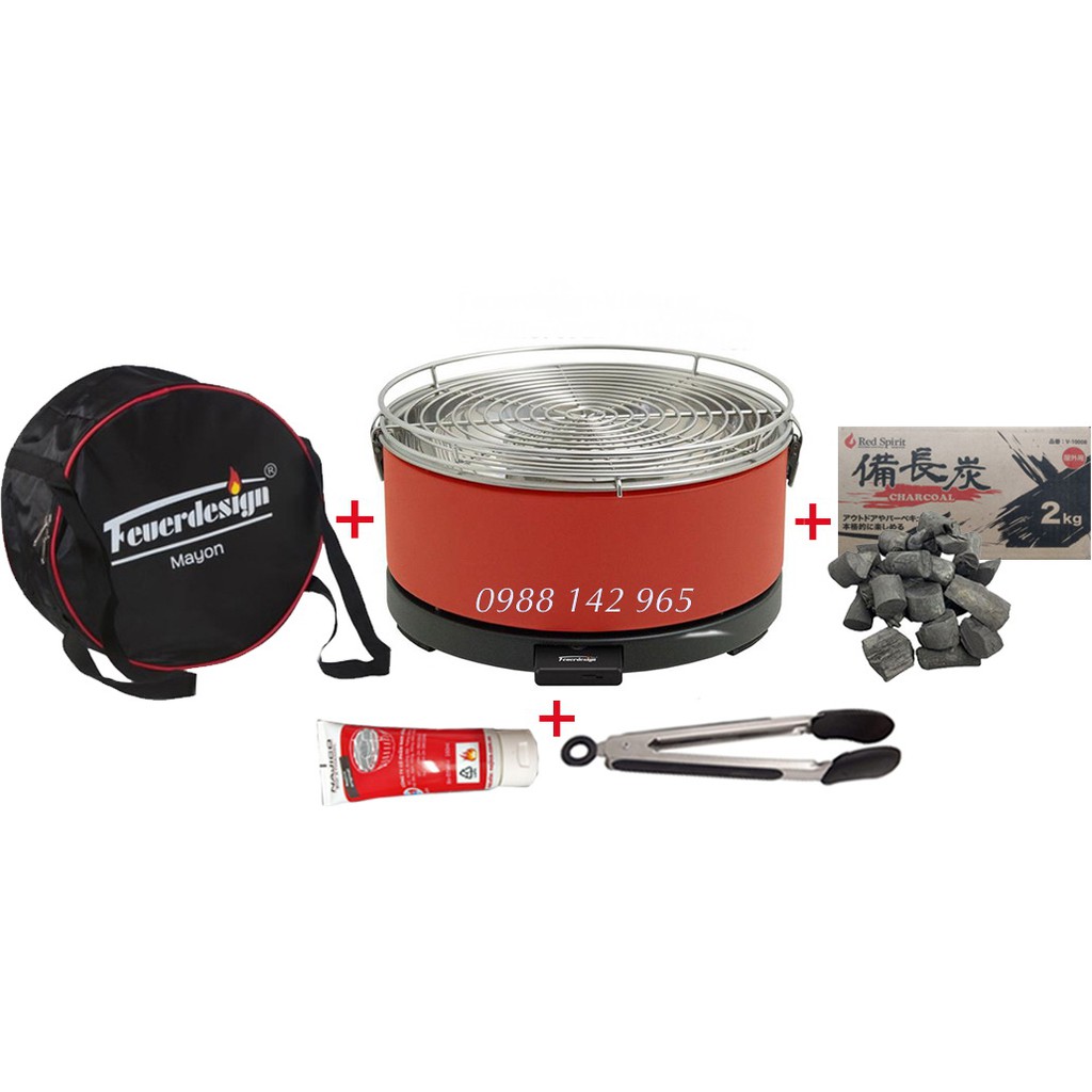 Combo bếp nướng than hoa không khói Đức Feuerdesign (Chính hãng, loại 1), bán chạy nhất trên Shopee