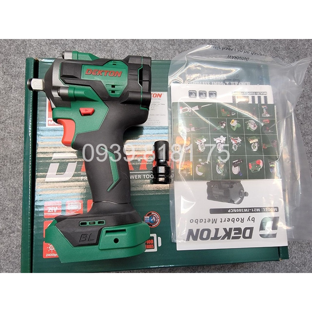 M21 Máy siết bulong 21V 380Nm 1/2 Dekton (Motor từ) Model M21-IW380NCP