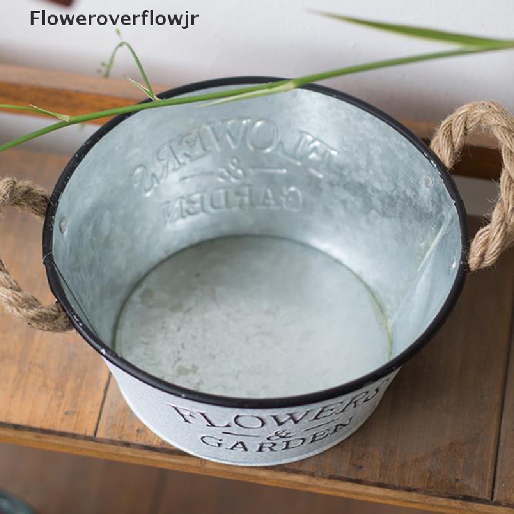 Chậu Cây Kim Loại Mạ Kẽm Phong Cách Vintage