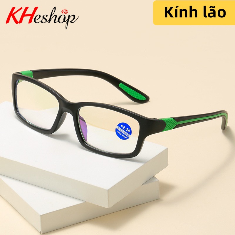 [Độ viễn Chuẩn] Kính lão cho người lớn tuổi form vuông chân gọng 2 màu đẳng cấp gọng TR90 thời trang cá tính mã Y8825
