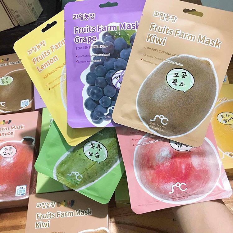 [Combo 5 nạ ngẫu nhiên] Mặt nạ hoa quả RAINBOW fruit farm mask pack