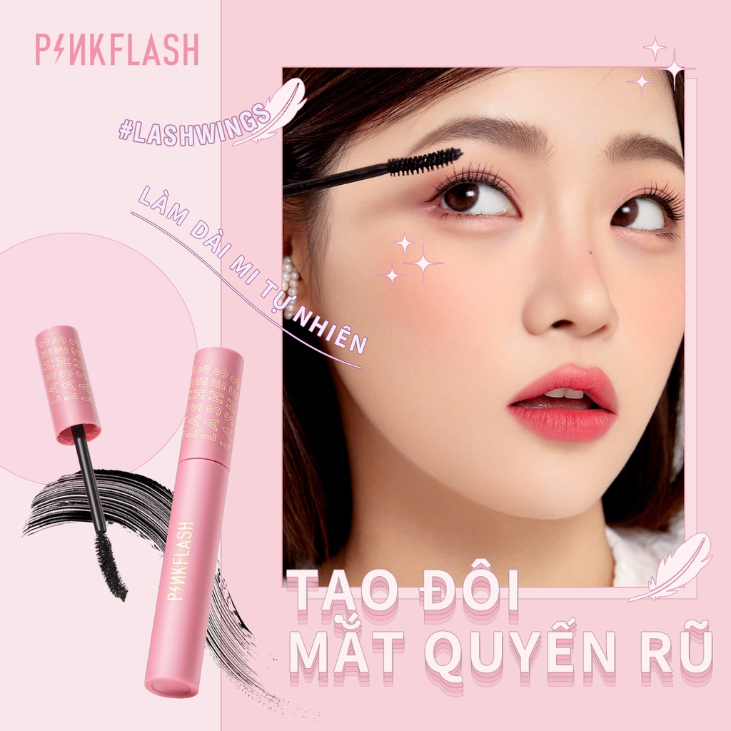 Mascara chuốt mi PINKFLASH PF-E06 6g nối dài tự nhiên chống nhòe lâu trôi không bong tróc không bết dính