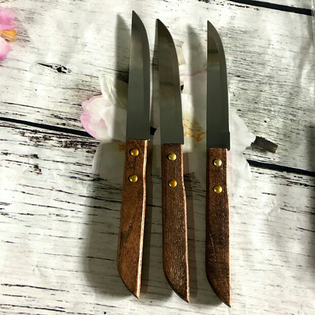 Hộp 12 Cây Dao Kinwi Stainless Steel Kitchen Knife Cán Gỗ Mũi Nhọn