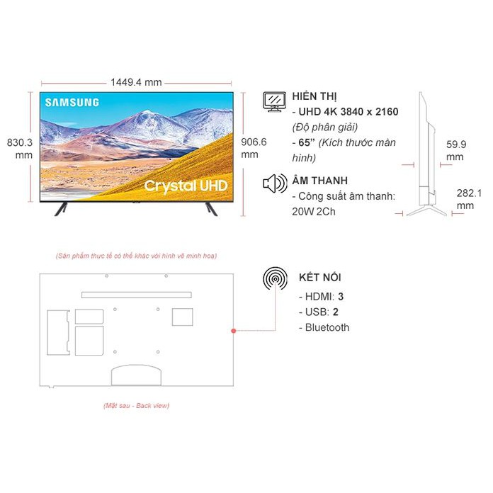 Tivi 4k Samsung Led 65 inch UA65TU8100 Smart UHD