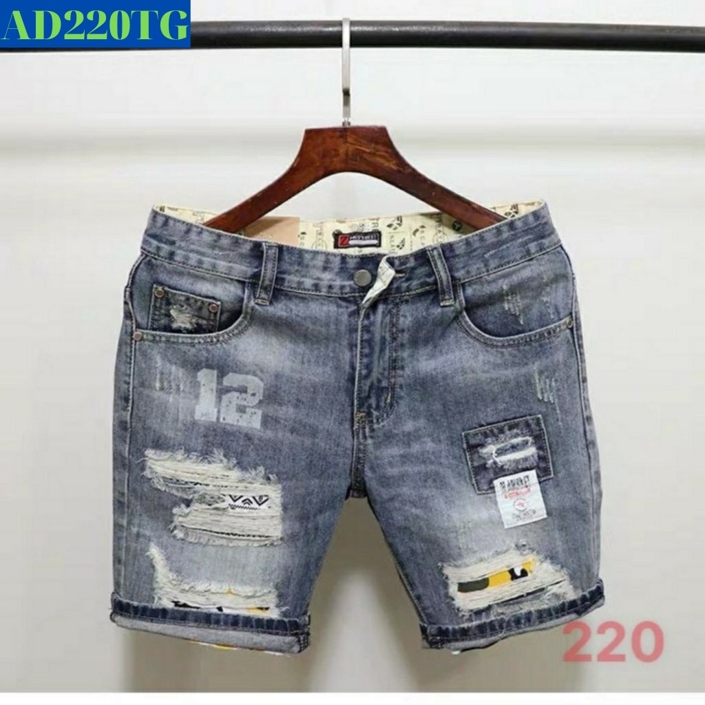 Quần Short Nam Chất Bò AD220TG Short Jean Nam Thoáng Mát Dáng Trẻ Trung Cao Cấp SMN Thời Trang TG8 (44 - 70KG)