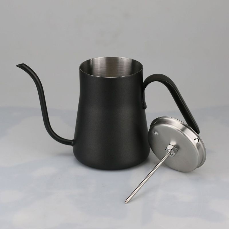 HO 450ml Stainless Steel Coffee Kettle Gooseneck Nozzle Fine Mouth Pot Pour Over Coffee Pot with Thermometer for Kitchen