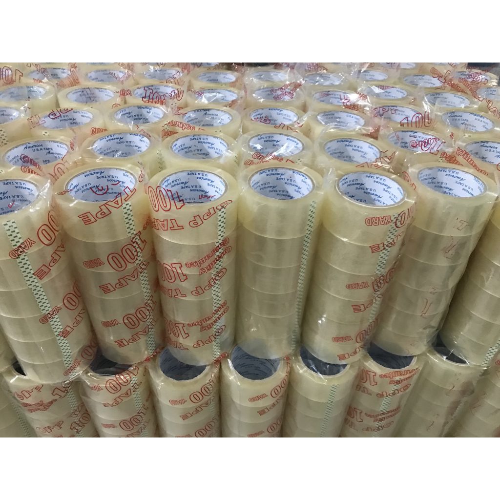 Băng keo đóng hàng 100 yard siêu dính 1 cây 6 cuộn 1.3KG/ cây, chất lượng cao, lõi mỏng, trong suốt