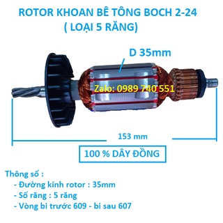 Rotor máy khoan bê tông ba chức năng bosh 2-24