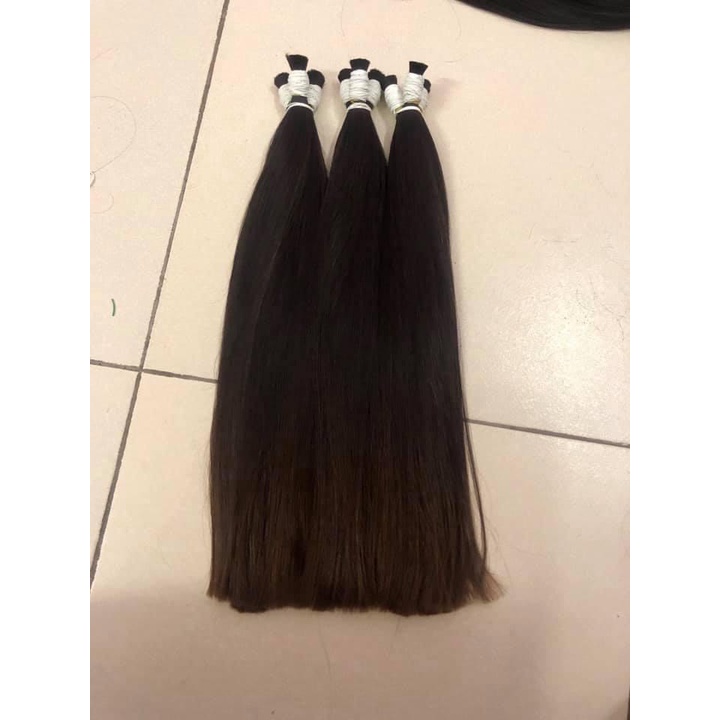 Tóc Nối Thật 55cm 100% Tự Nhiên – Siêu Mềm Mượt, Không Rối, Dài Đẹp