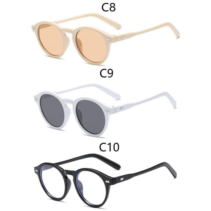 Kính mát gọng oval nhỏ chống tia uv màu xanh lá thời trang vintage dành cho nữ