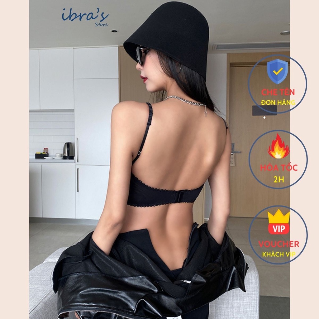 Áo Bra ren iBra's Store có Gọng Bralette sexy Mút mỏng Áo ngực nữ gợi cảm xuyên thấu mặc trong Vest hoặc khoác a10