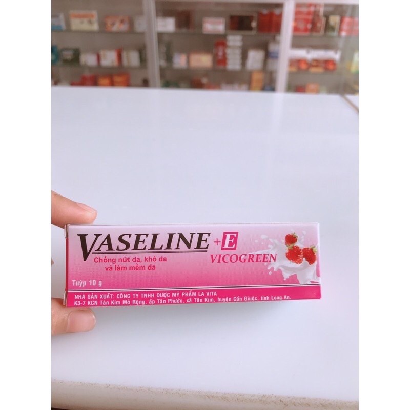 Dưỡng môi Vaseline E+ làm mềm mịn môi  t/10gr