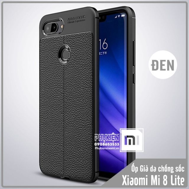 Ốp dẻo Auto focus xho Xiaomi Mi 8 Lite vân da chống sốc