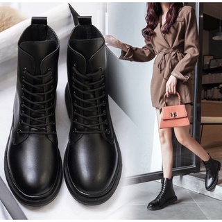 Giày bốt nữ GODLSNEAKER G72 đen dây buộc