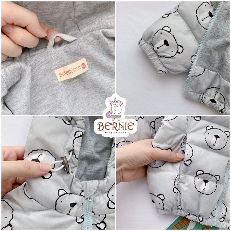 _Áo Phao Bernie Kids 5 màu cho bé trai/gái 9 đến 22kg