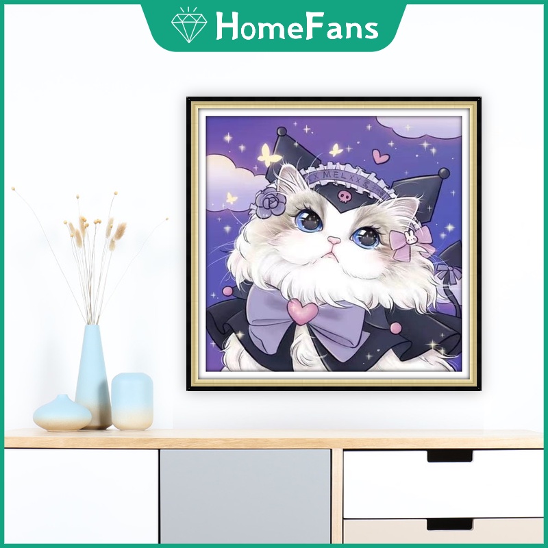 Bộ Tranh Đính Đá 5D Tự Làm 30x30cm / 40x40cm / 50x50cm Hình Động Vật Đáng Yêu