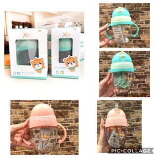 Bình uống nước cao cấp với ống hút chống sặc cho bé 240ml