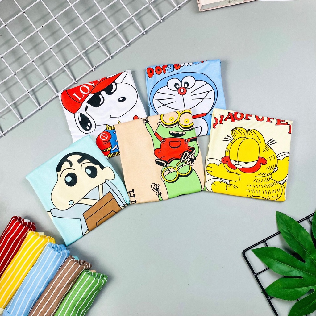 Bộ quần áo ba lỗ sát nách cho bé trai bé gái thun lạnh, quần kẻ sọc ngang. Bé 9-32kg MBBL17 Shop-Mẹ-Rùa