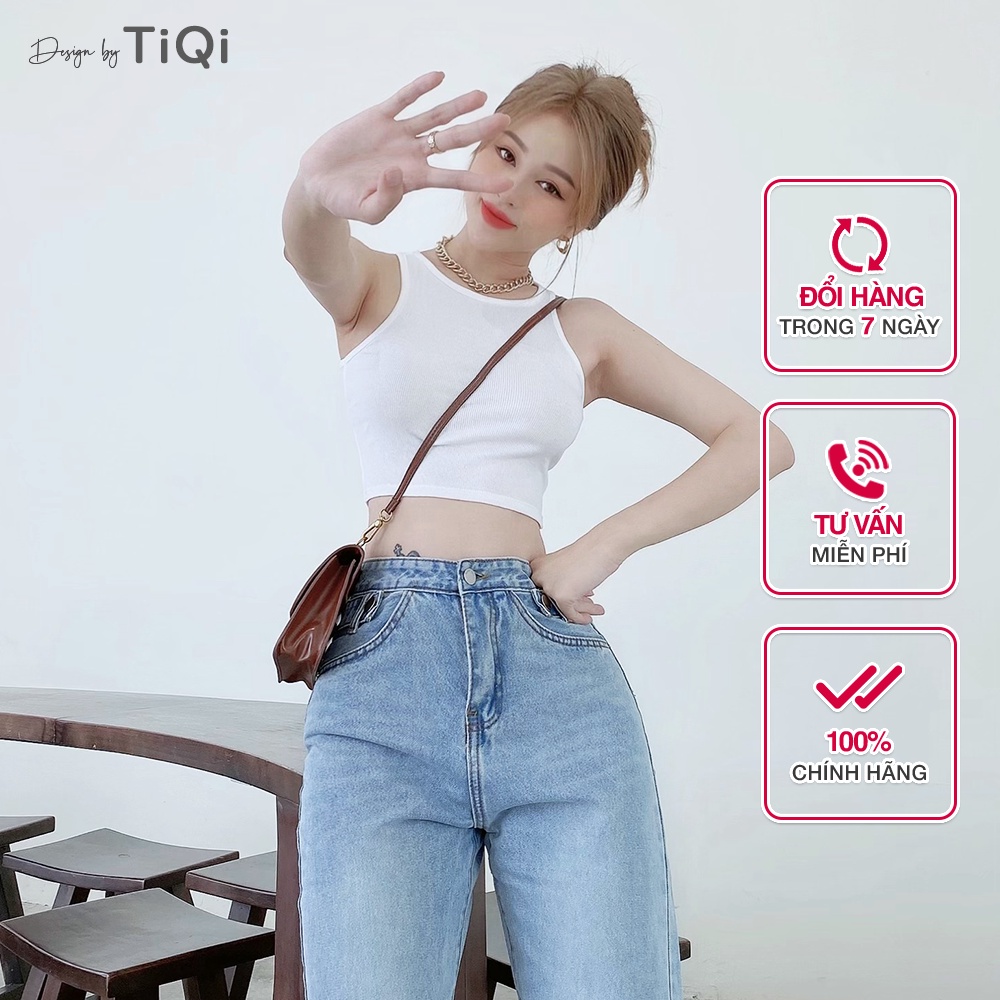 Áo croptop ulzzang 2 dây bảng lớn vải thun cotton TiQi Jeans A132