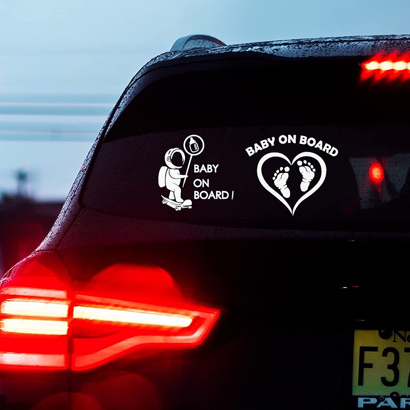 P-a423.Miếng Dán Trang Trí Xe Hơi Phản Quang Chống Thấm Nước Họa Tiết Hoạt Hình Baby in the Car