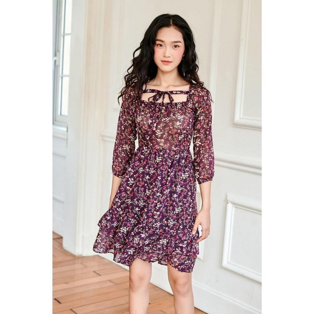 Pass Đầm Voan Hoa Tím của Bleubird