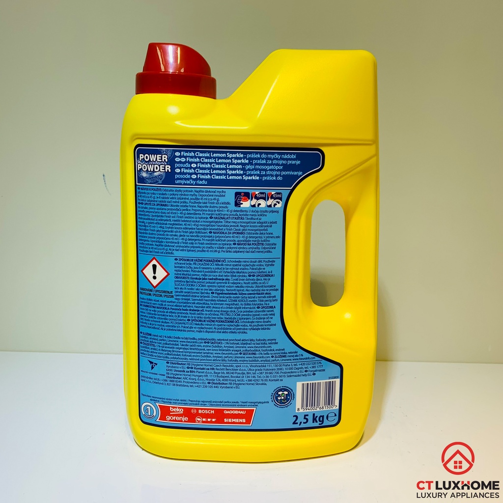 Bột rửa chén bát Finish Classic hương chanh 2.5kg