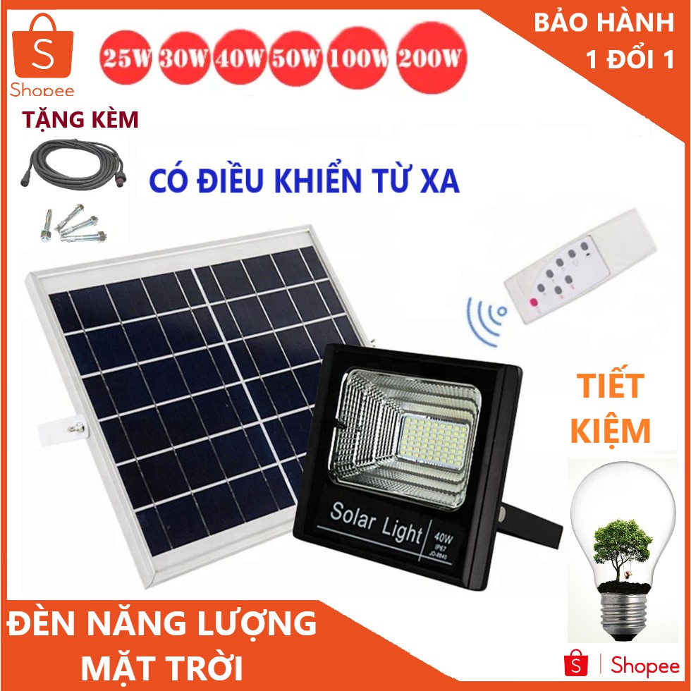 Đèn pha led năng lượng mặt trời ( gồm mẫu 25w - 40w - 60w - 100w - 200w - 300w )