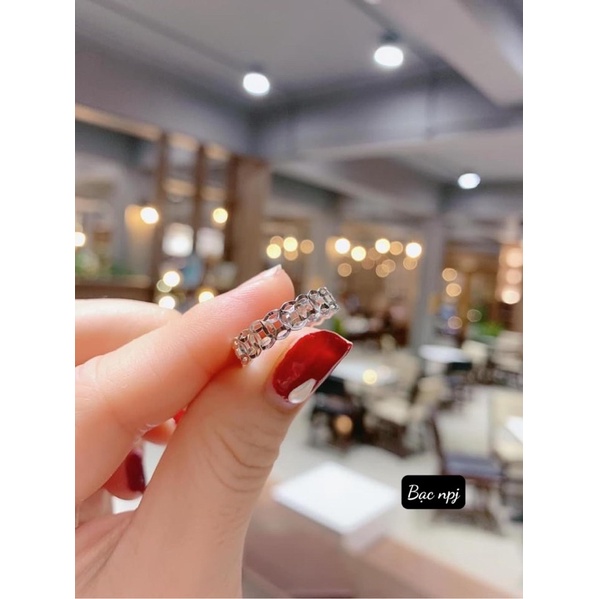 Nhẫn Kim Tiền trơn BNP bạc ta , đơn giản dễ đeo