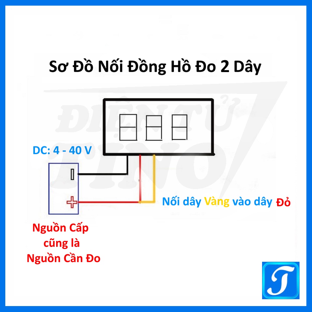 Đồng Hồ Đo Điện Áp Nhỏ Gọn Kích Cỡ 0.28 Inch Dãi Đo 0 đến 100VDC 3 Dây