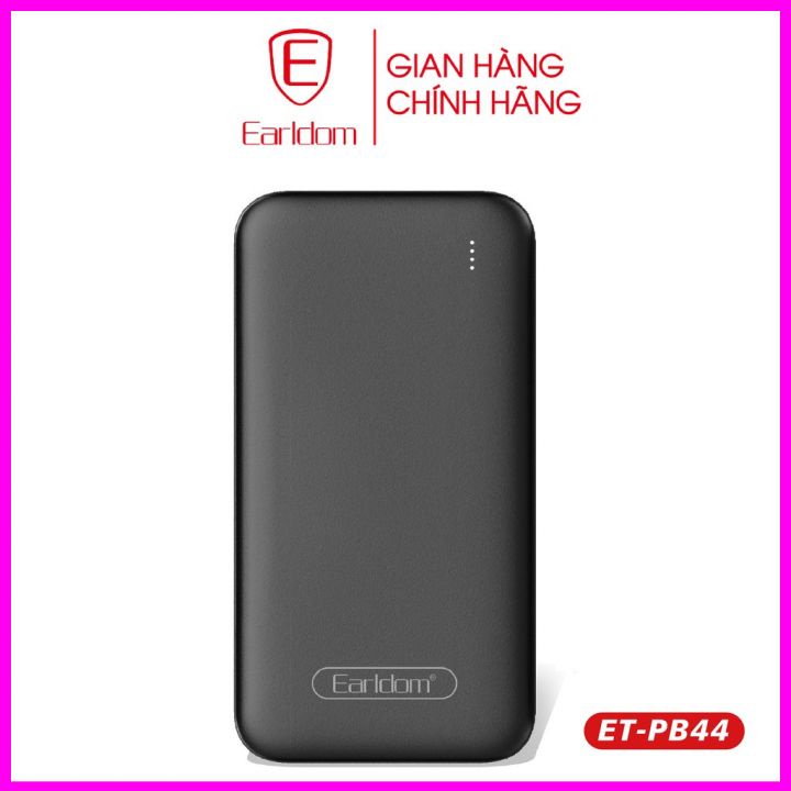 Sạc Dự Phòng Earldom PB44 10000mAh 2 Cổng Sạc Đèn Led Báo Dung Lượng Cho iPhone Huawei Samsung