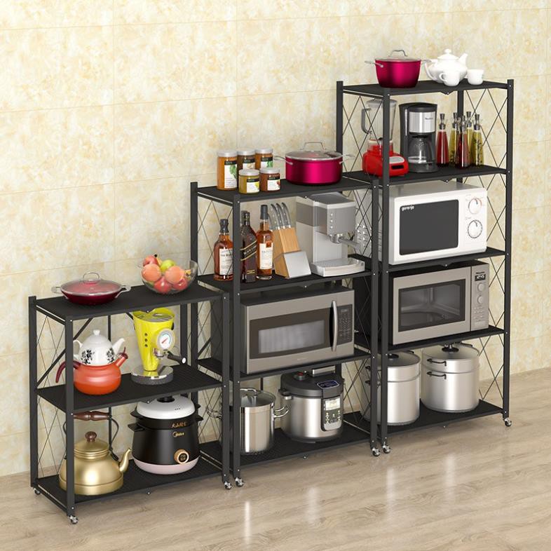 Kệ Để Đồ Gấp Gọn Sơn Tĩnh Điện , Kệ Đa Năng 3 4 5 Tầng Có Bánh Xe